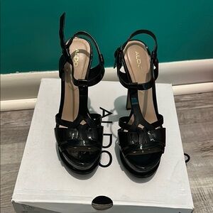 ALDO Black Strappy Heels for Women